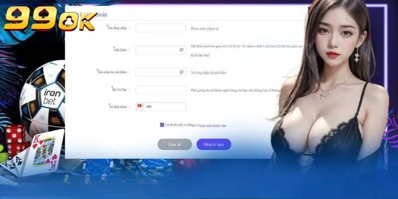 Đăng Ký 99OK dễ dàng và nhanh chóng chỉ với 3 bước
